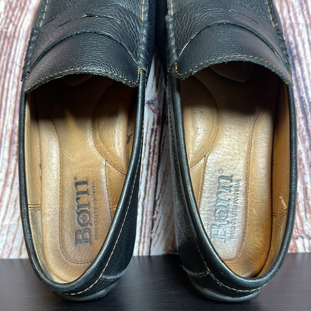 Born Pebble Leather Slip On Penny Loafers Mens Sz 10M - Picture 6 of 10